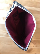 Load image into Gallery viewer, Black &amp; White Scrappy Quilted Zipper Bag
