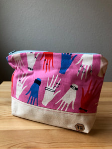 Hand Pattern Zipper Bag
