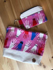 Hand Pattern Zipper Bag