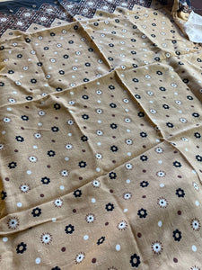 1.5 Yards Brown Floral & Geometric Cotton
