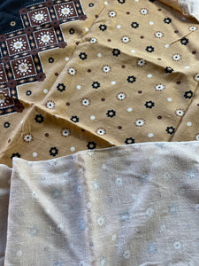1.5 Yards Brown Floral & Geometric Cotton
