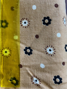 1.5 Yards Brown Floral & Geometric Cotton