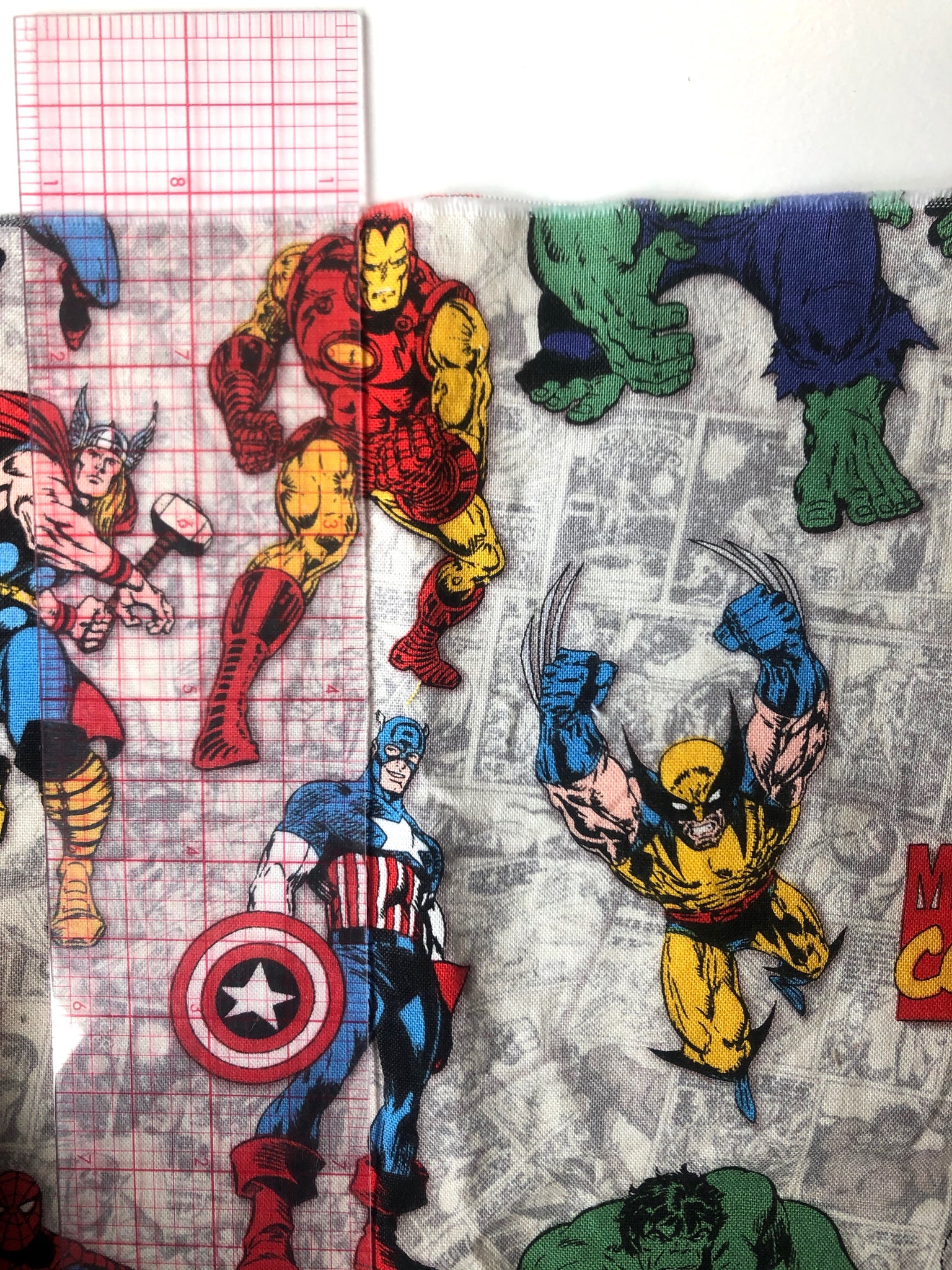 Cotton Fabric - Character Fabric - Marvel Comics IV Hero Stickers