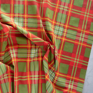 Fat Quarter Holiday Plaid Organic Cotton Poplin