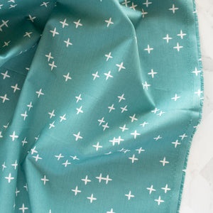 Wink Teal Fat Quarter Organic Cotton Poplin