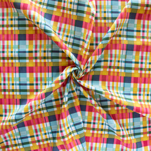 Fat Quarters Plaid Party Market Organic Poplin
