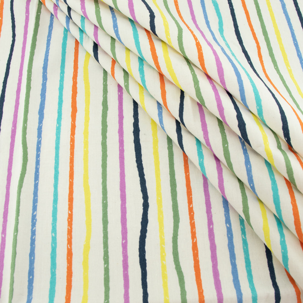 Yarn Stripe Bright Organic Poplin Fat Quarters