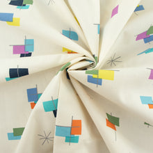 Load image into Gallery viewer, Squares and Dashes Bright Organic Poplin
