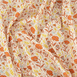 Poppies Cream Organic Poplin Fat Quarters