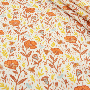 Poppies Cream Organic Poplin Fat Quarters