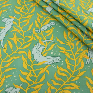 Otters Mid Blue Organic Poplin