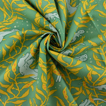 Load image into Gallery viewer, Otters Mid Blue Organic Poplin
