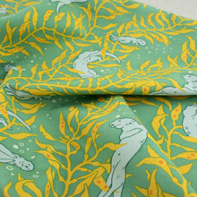 Load image into Gallery viewer, Otters Mid Blue Organic Poplin
