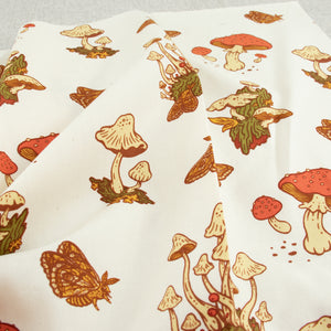 Mushrooms Cream Organic Poplin Fat Quarters